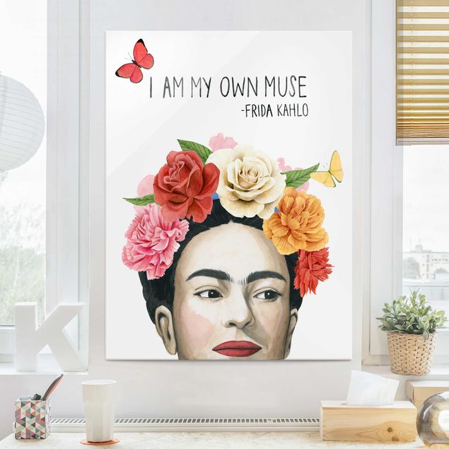 Glasbilder Blumen Motive Fridas Gedanken - Muse