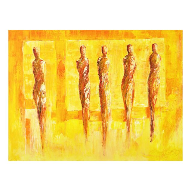 Wandbilder Gelb Petra Schüßler - Fünf Figuren in Gelb