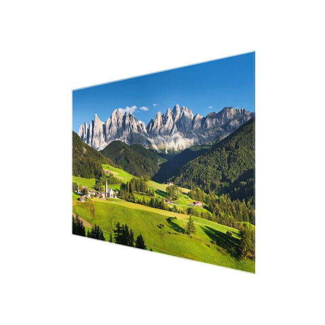 Glasbilder Natur Geislerspitzen in Südtirol