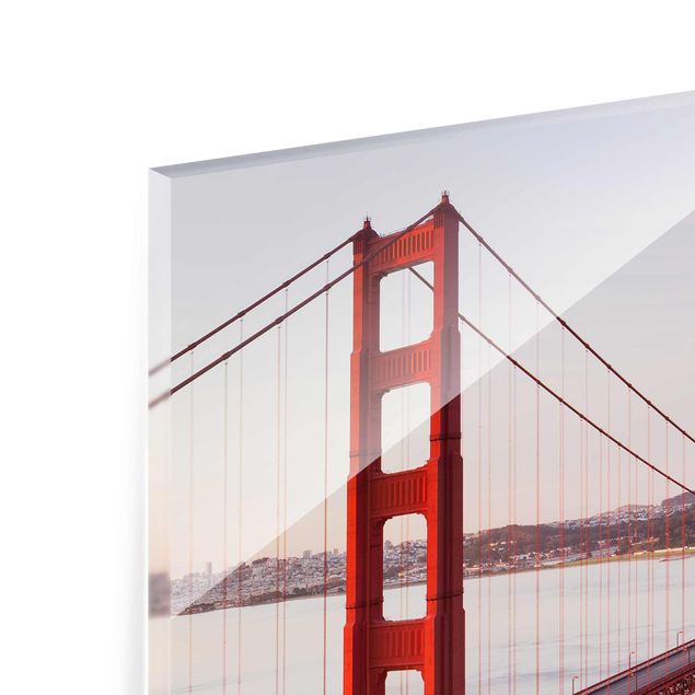Glasbild - Golden Gate Bridge in San Francisco - Quadrat 1:1