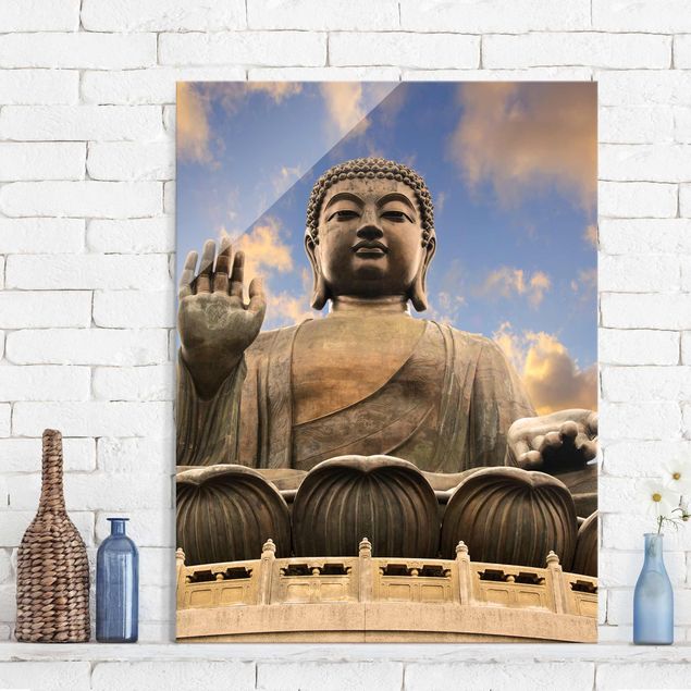 Buddha Glasbild Großer Buddha