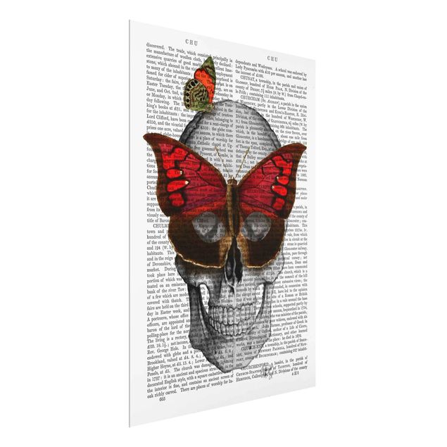 Glasbilder Tiere Grusellektüre - Schmetterlingsmaske