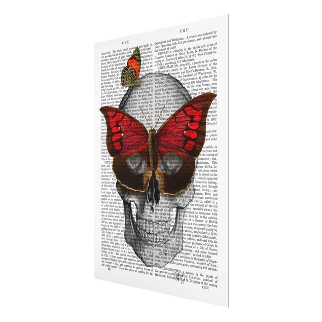Wandbilder Rot Grusellektüre - Schmetterlingsmaske