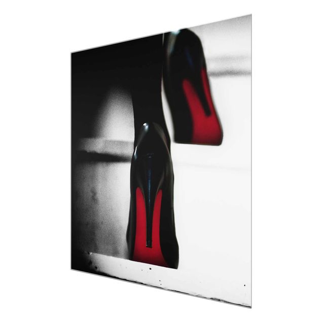 Wandbilder Schwarz-Weiß High Heels in Rot