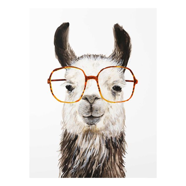 Wandbilder Tiere Hippes Lama mit Brille IV