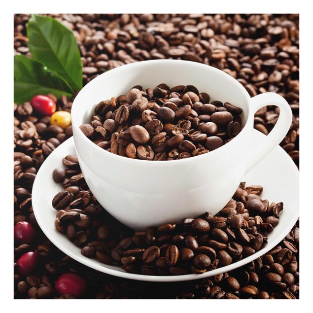 Bilder Kaffeetasse mit gerösteten Kaffeebohnen