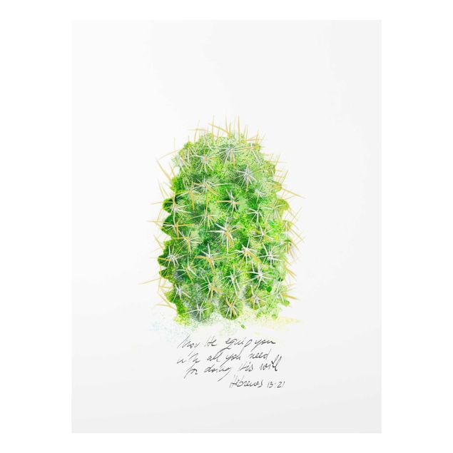 Wandbilder Grün Kaktus mit Bibelvers I