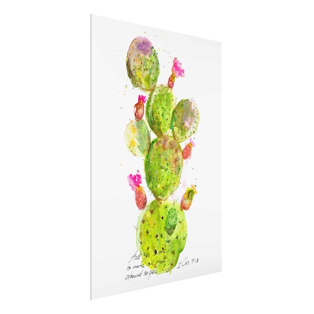 Wandbilder Blumen Kaktus mit Bibelvers III