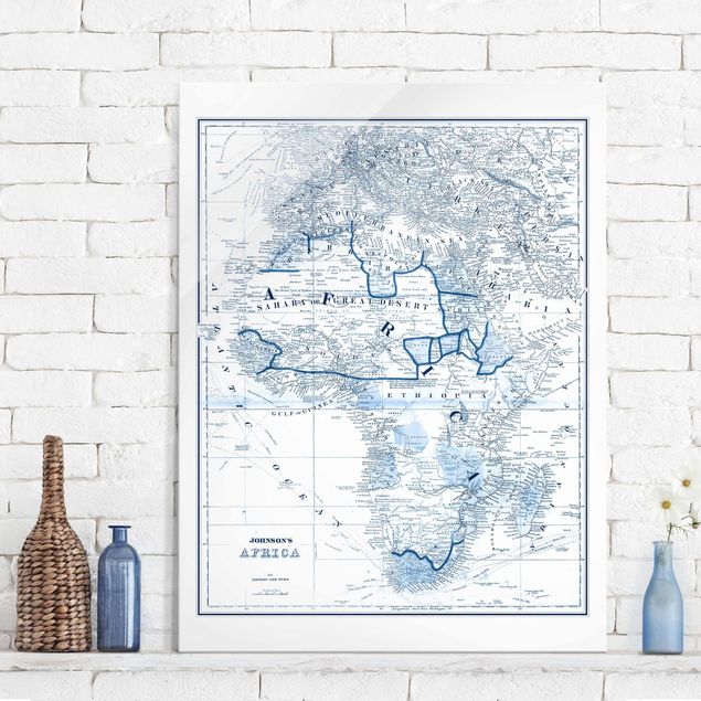 Küche Dekoration Karte in Blautönen - Afrika