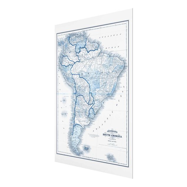 Bilder Karte in Blautönen - Südamerika