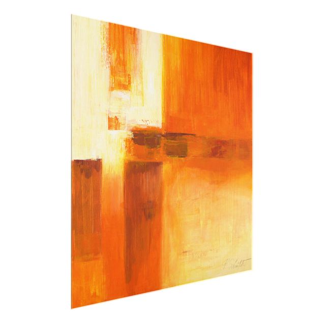 Wandbilder Abstrakt Petra Schüßler - Komposition in Orange und Braun 01