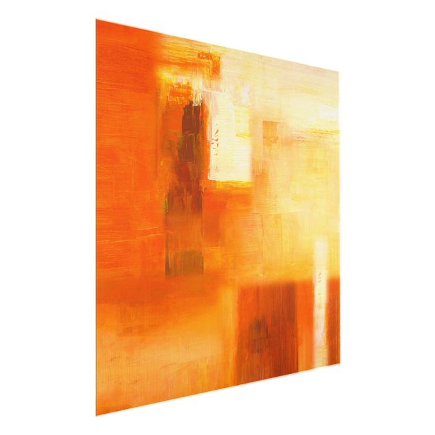 Wandbilder Abstrakt Petra Schüßler - Komposition in Orange und Braun 02