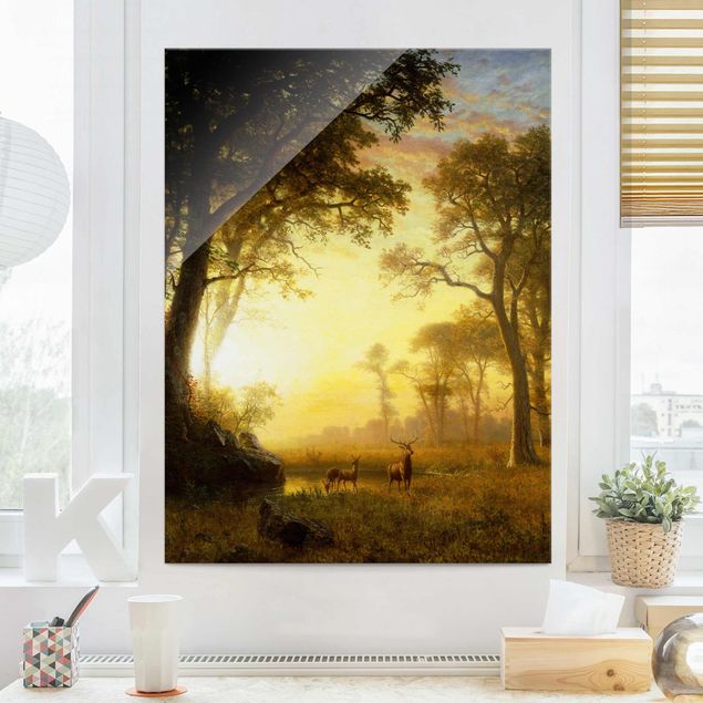 Kunststil Romantik Albert Bierstadt - Sonnenbeschienene Lichtung