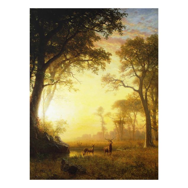 Wandbilder Landschaften Albert Bierstadt - Sonnenbeschienene Lichtung