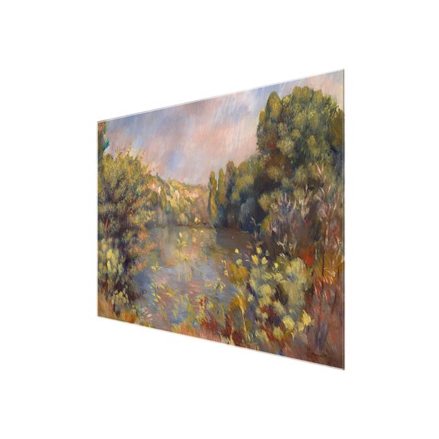 Glasbilder Landschaften Auguste Renoir - Landschaft mit See