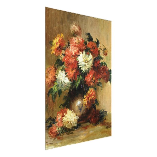 Blumen Glasbilder Auguste Renoir - Stillleben mit Dahlien