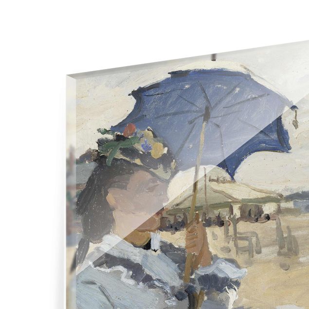 Glasbild Meer Claude Monet - Strand von Trouville