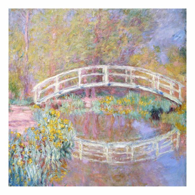 Glasbilder Blumen Motive Claude Monet - Brücke Monets Garten