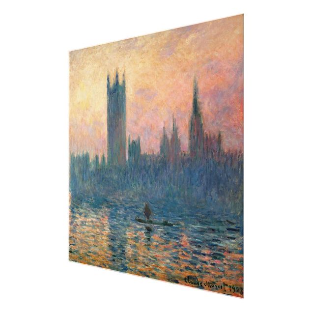 Glasbilder Sonnenuntergang Claude Monet - London Sonnenuntergang