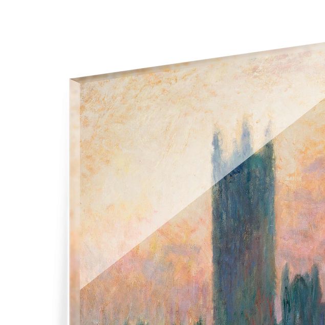 Glasbild Skyline Claude Monet - London Sonnenuntergang