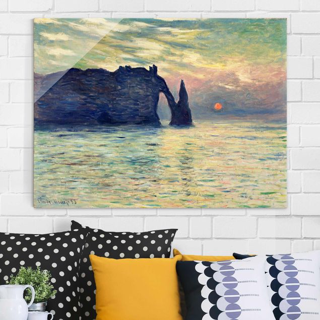 Küchen Deko Claude Monet - Felsen Sonnenuntergang