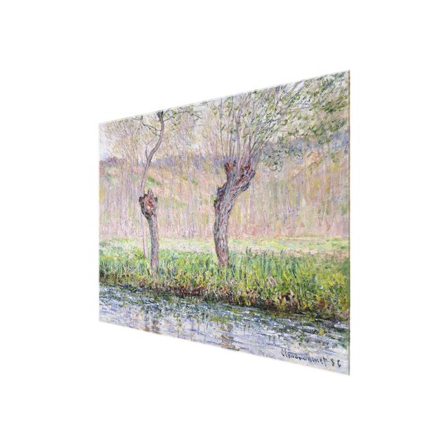 Glasbilder Natur Claude Monet - Weidenbäume Frühling