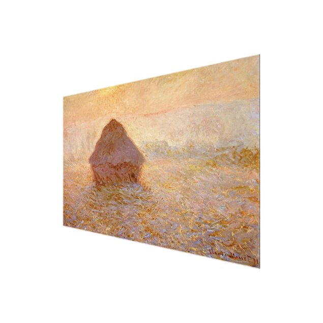 Wandbilder Kunstdrucke Claude Monet - Heuhaufen im Nebel