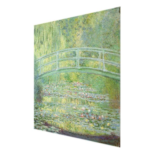 Wandbilder Glas Natur Claude Monet - Japanische Brücke