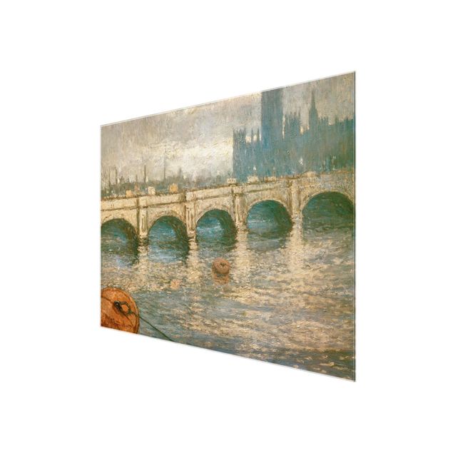 Glasbild Skyline Claude Monet - Themsebrücke