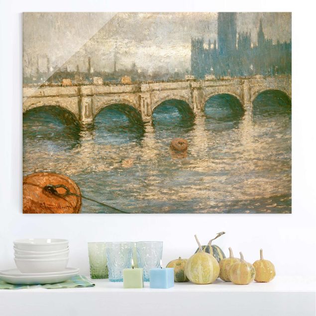 Glasbilder London Claude Monet - Themsebrücke