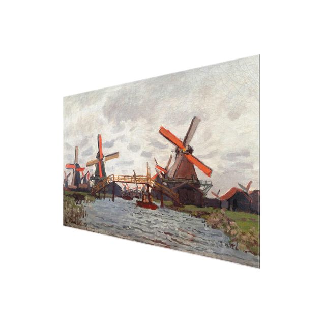 Wandbilder Kunstdrucke Claude Monet - Windmühlen Zaandam