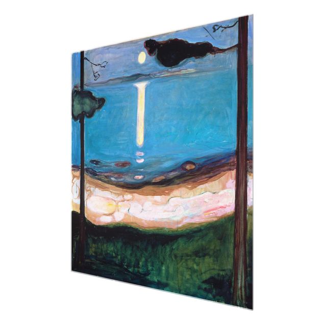 Glasbilder Landschaften Edvard Munch - Mondnacht