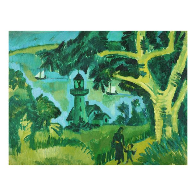 Wandbilder Kunstdrucke Ernst Ludwig Kirchner - Leuchtturm auf Fehmarn