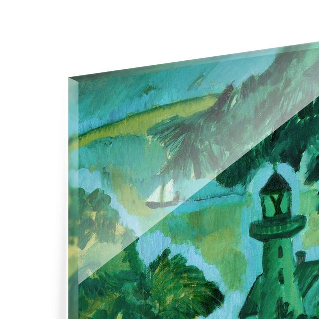Wandbilder Grün Ernst Ludwig Kirchner - Leuchtturm auf Fehmarn