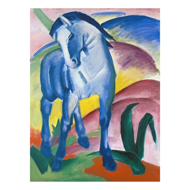 Glasbilder Tiere Franz Marc - Blaues Pferd