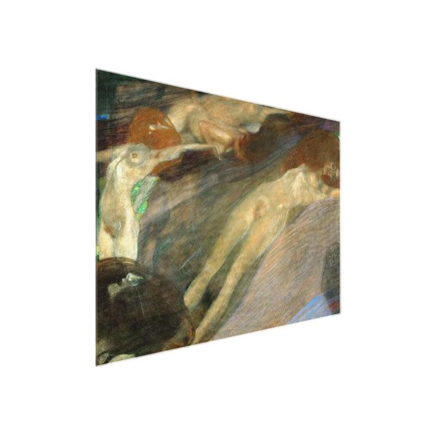 Glasbilder Akt & Erotik Gustav Klimt - Bewegtes Wasser
