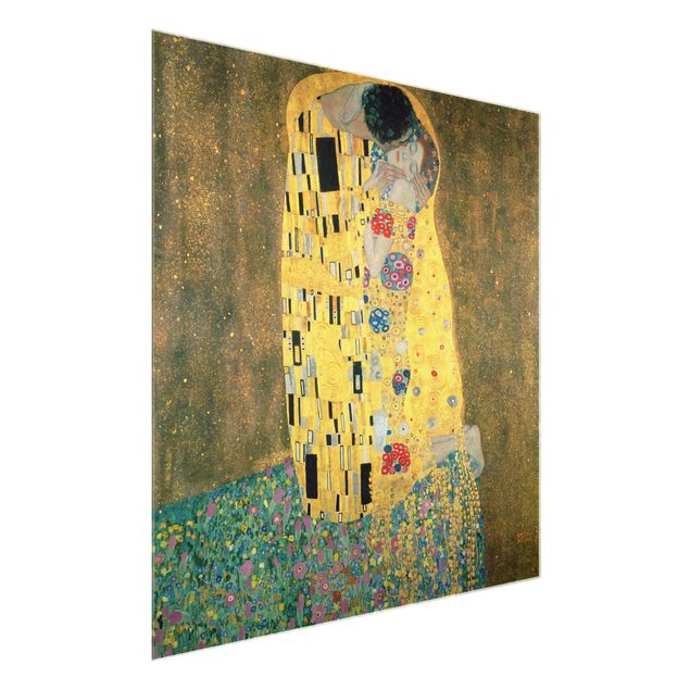 Glasbilder Akt & Erotik Gustav Klimt - Der Kuß