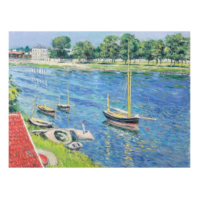 Wandbilder Modern Gustave Caillebotte - Die Seine bei Argenteuil, Boote vor Anker