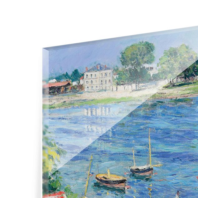 Glas Wandbilder Gustave Caillebotte - Die Seine bei Argenteuil, Boote vor Anker