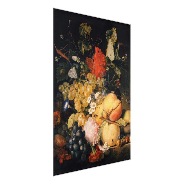 Wandbilder Modern Jan van Huysum - Früchte Blumen und Insekten