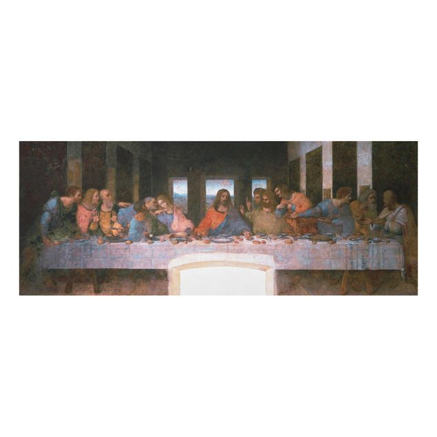 Glasbild - Kunstdruck Leonardo da Vinci - Das letzte Abendmahl - Panorama Quer