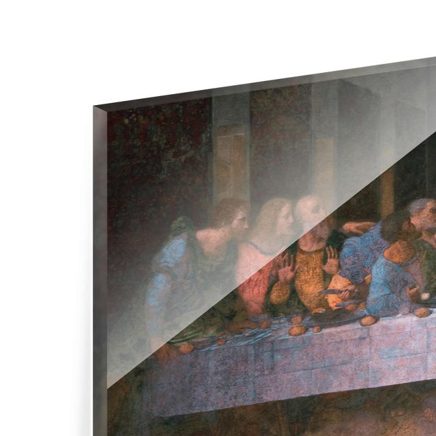 Glasbild - Kunstdruck Leonardo da Vinci - Das letzte Abendmahl - Panorama Quer