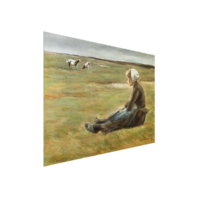 Wandbilder Kunstdrucke Max Liebermann - Die Ziegenhirtin