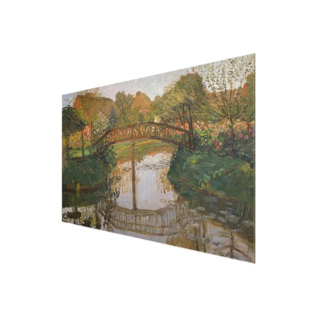 Wandbilder Kunstdrucke Otto Modersohn - Bauerngarten mit Brücke
