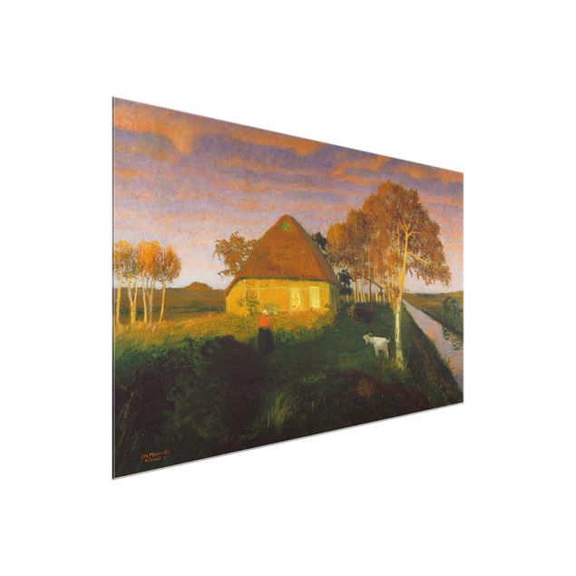 Wandbilder Landschaften Otto Modersohn - Moorkate im Abendsonnenschein