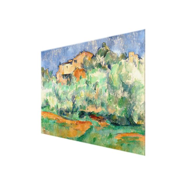 Glasbilder Landschaften Paul Cézanne - Haus auf Anhöhe