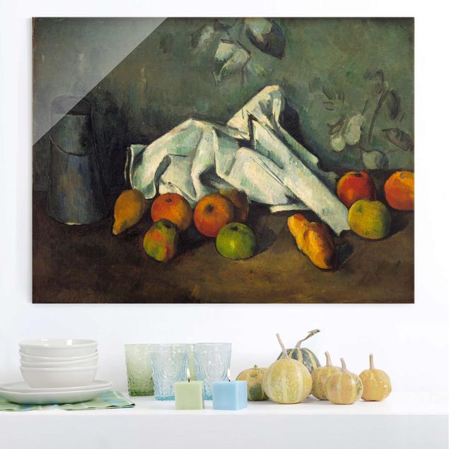 Küche Dekoration Paul Cézanne - Milchkanne und Äpfel