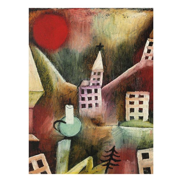 Glasbild Abstakt Paul Klee - Zerstörtes Dorf