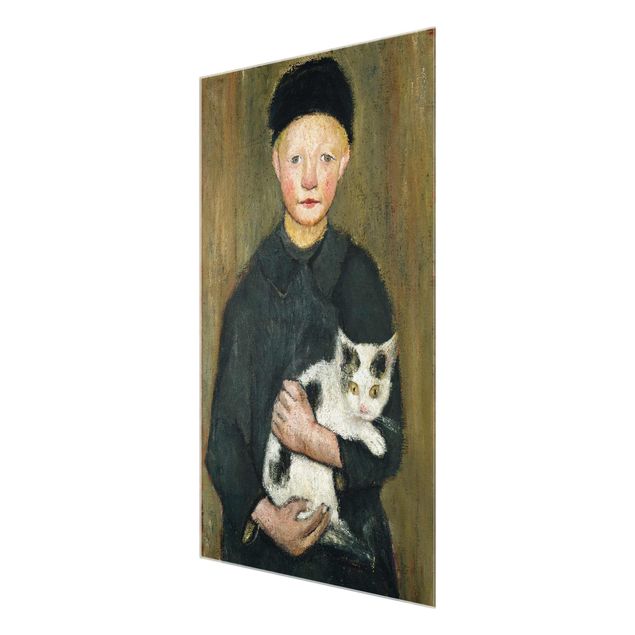 Wandbilder Portrait Paula Modersohn-Becker - Knabe mit Katze