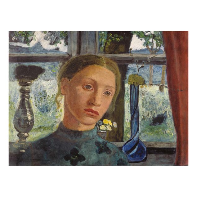 Wandbilder Portrait Paula Modersohn-Becker - Mädchenkopf vor Fenster